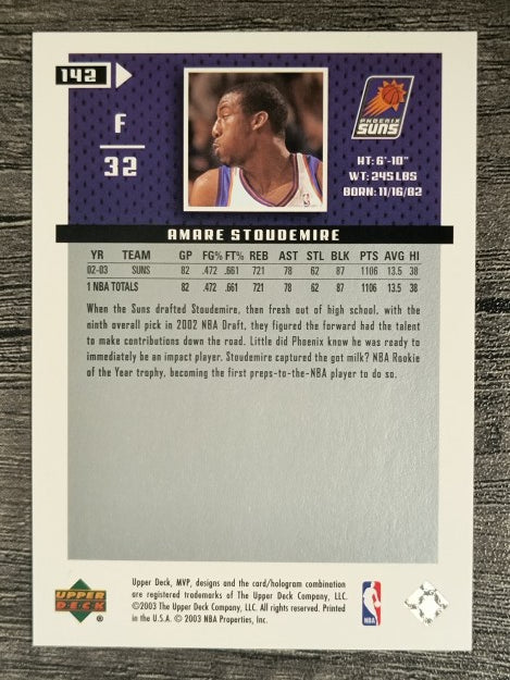 2003-04 Upper Deck MVP Silver #142 Amare Stoudemire