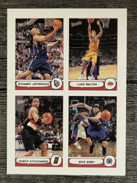2004-05 Bazooka 4-on-1 Stickers #12 Luke Walton/Damon Stoudamire/Mike Bibby