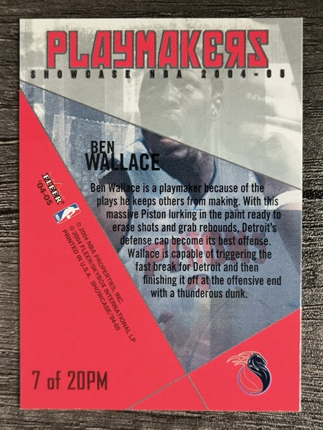 2004-05 Fleer Showcase Playmakers #7 Ben Wallace