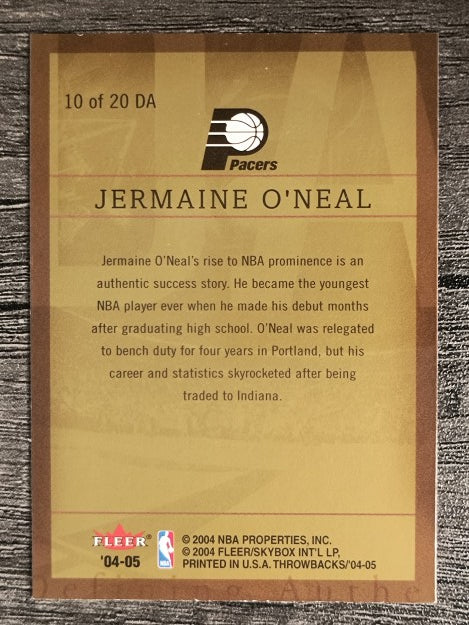 2004-05 Fleer Throwbacks Defining Authentic #10 Jermaine O'Neal