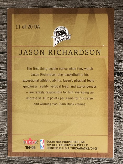 2004-05 Fleer Throwbacks Defining Authentic #11 Jason Richardson