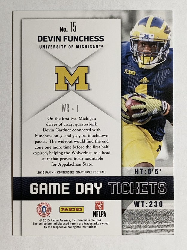 2015 Panini Contenders Draft Picks Game Day Tickets #15 Devin Funchess