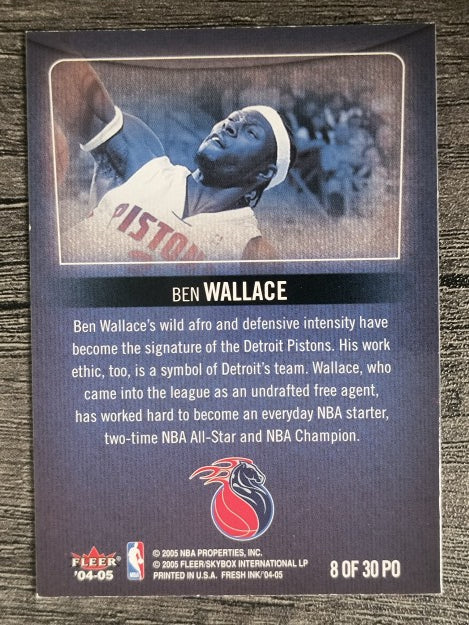 2004-05 SkyBox Fresh Ink Property Of #8 Ben Wallace