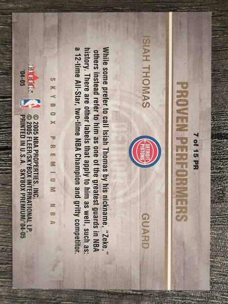 2004-05 SkyBox Premium Proven Performers #7 Isiah Thomas