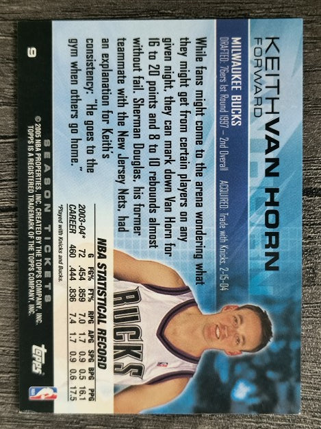 2004-05 Topps Luxury Box Season Tickets #9 Keith Van Horn