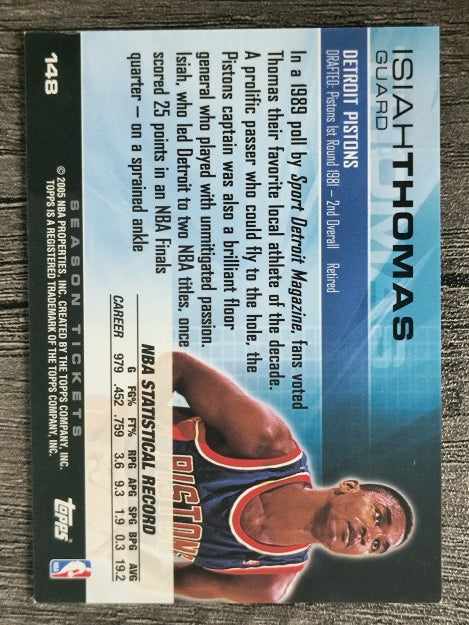 2004-05 Topps Luxury Box Season Tickets #148 Isiah Thomas