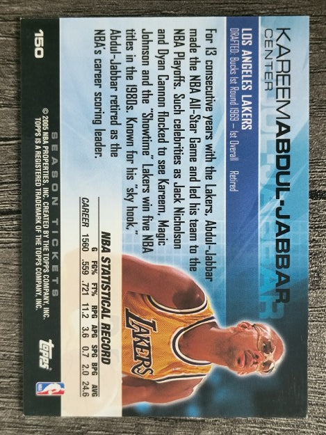 2004-05 Topps Luxury Box Season Tickets #150 Kareem Abdul-Jabbar