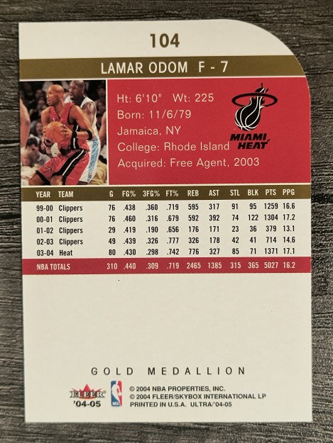 2004-05 Ultra Gold Medallion #104 Lamar Odom