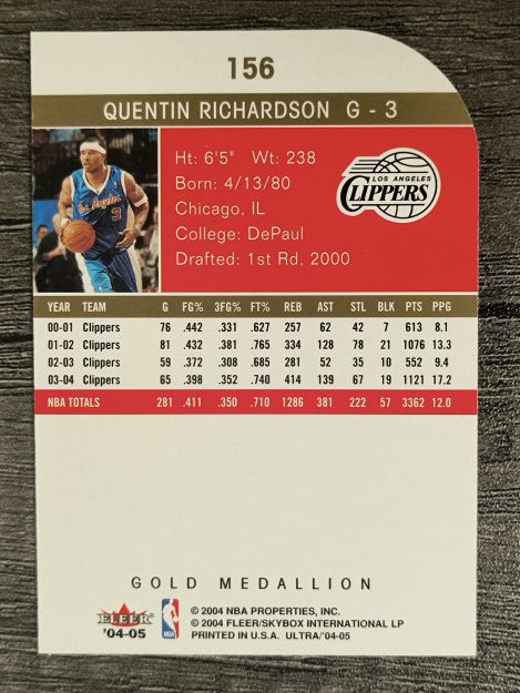 2004-05 Ultra Gold Medallion #156 Quentin Richardson
