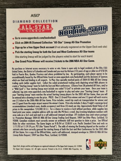 2004-05 Upper Deck All-Star Lineup Promos/eCards #AS17 Kenyon Martin