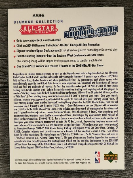 2004-05 Upper Deck All-Star Lineup Promos/eCards #AS36 Tony Parker
