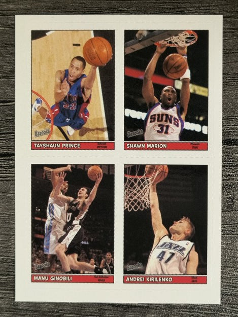 2005-06 Bazooka 4-on-1 Stickers #13 Prince/Shawn Marion/Ginobili/Kirilenko