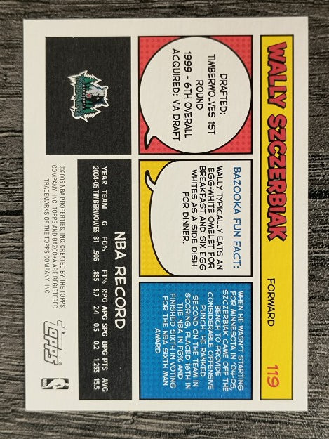 2005-06 Bazooka Minis #119 Wally Szczerbiak