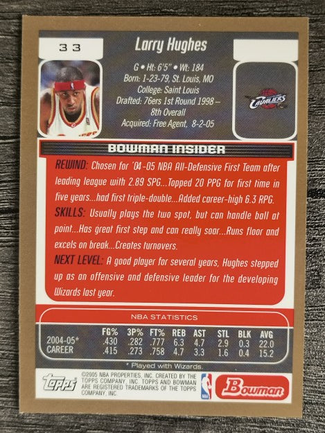 2005-06 Bowman Gold #33 Larry Hughes
