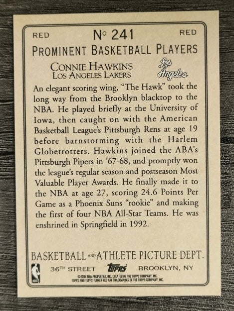 2006-07 Topps Turkey Red Red #241 Connie Hawkins