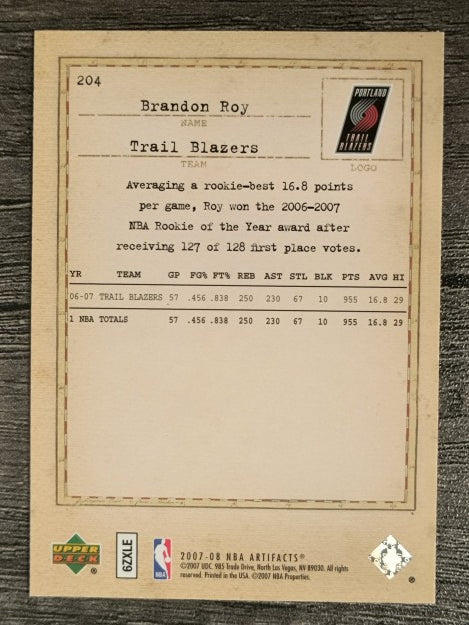 2007-08 Artifacts #204 Brandon Roy EX