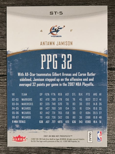 2007-08 Fleer Hot Prospects Stat Tracker #ST5 Antawn Jamison