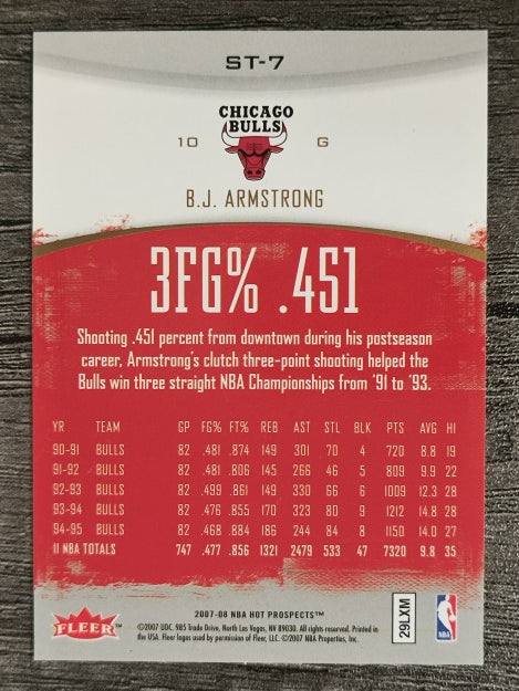 2007-08 Fleer Hot Prospects Stat Tracker #ST7 B.J. Armstrong