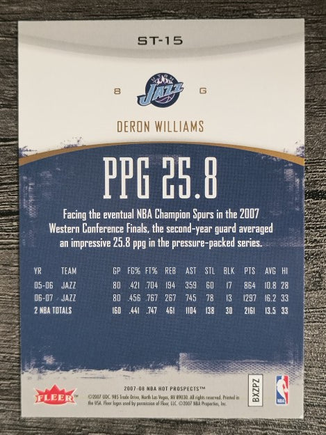 2007-08 Fleer Hot Prospects Stat Tracker #ST15 Deron Williams