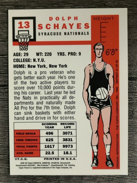 2007-08 Topps Chrome 1957-58 Variations #50 Dolph Schayes