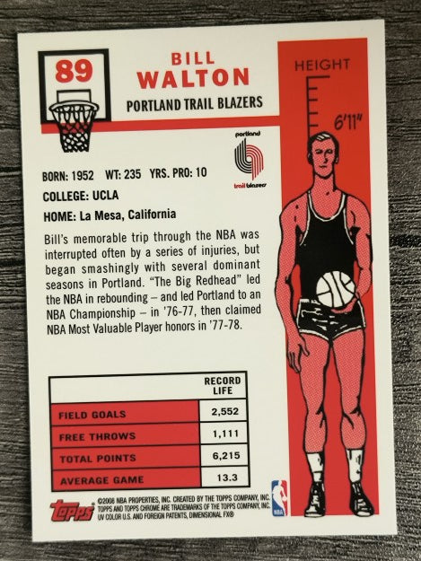 2007-08 Topps Chrome 1957-58 Variations #89 Bill Walton