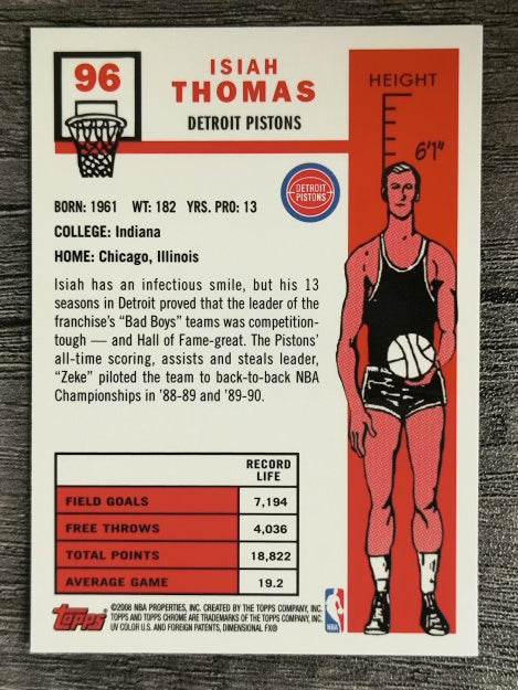 2007-08 Topps Chrome 1957-58 Variations #96 Isiah Thomas