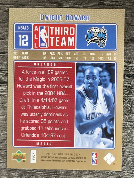 2007-08 Upper Deck All-NBA #13 Dwight Howard