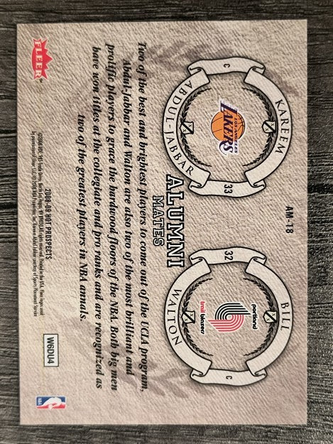 2008-09 Hot Prospects Alumni Mates #AM18 Kareem Abdul-Jabbar/Bill Walton