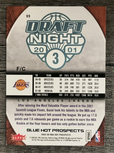 2008-09 Hot Prospects Blue #99 Pau Gasol