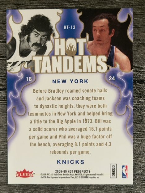 2008-09 Hot Prospects Hot Tandems #HT13 Phil Jackson/Bill Bradley