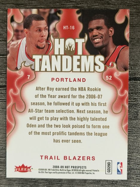 2008-09 Hot Prospects Hot Tandems #HT16 Brandon Roy/Greg Oden
