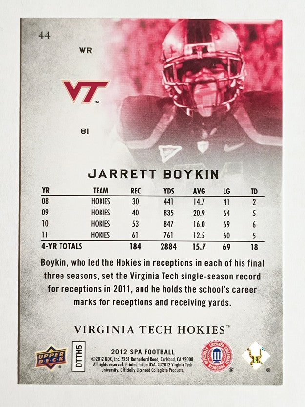 2012 SP Authentic #44 Jarrett Boykin