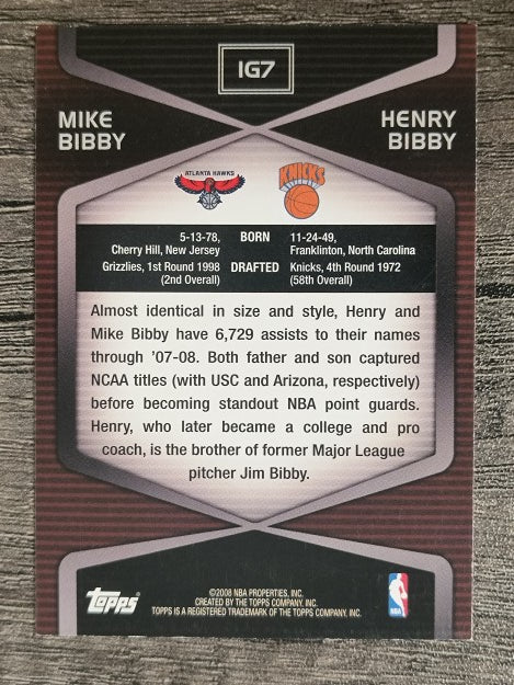 2008-09 Topps In the Genes #IG7 Mike Bibby/Henry Bibby