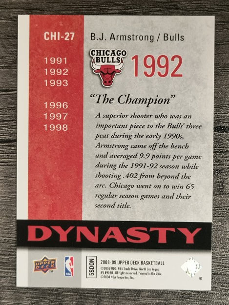 2008-09 Upper Deck Bulls Dynasty #CHI27 B.J. Armstrong