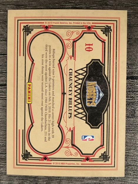 2009-10 Crown Royale Nothing But Net #10 Chauncey Billups