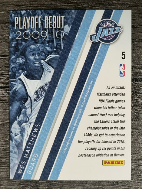 2009-10 Panini Season Update Playoff Debuts #5 Wesley Matthews