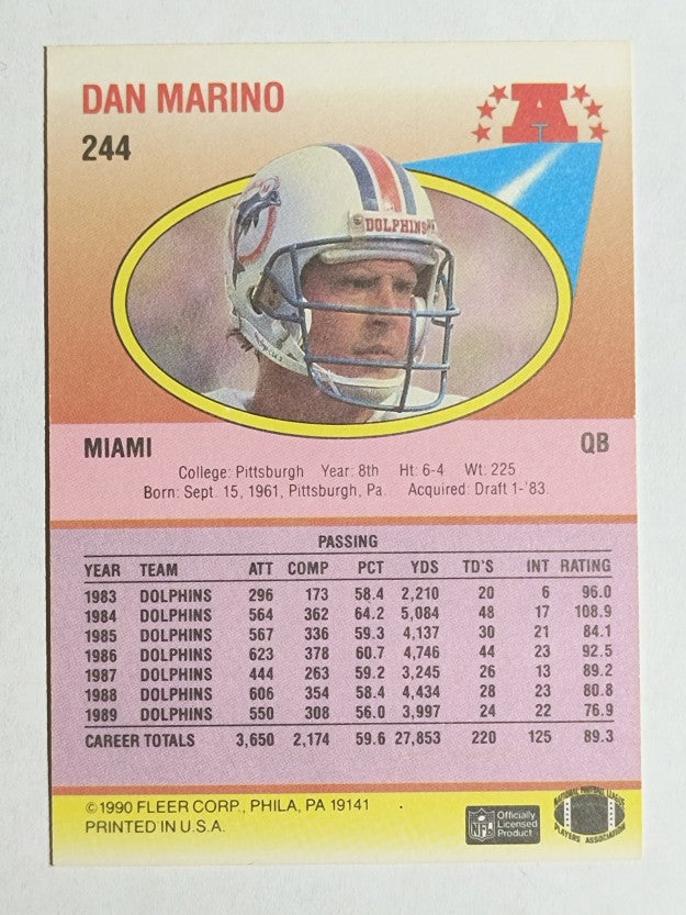 1990 Fleer #244 Dan Marino