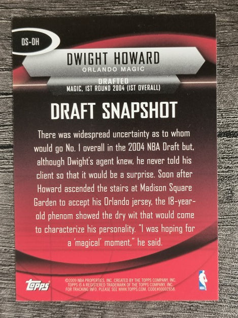 2009-10 Topps Draft Snapshot #DSDH Dwight Howard