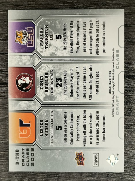 2009-10 Upper Deck Draft Class #DTHD Lester Hudson/Marcus Thornton/Toney Douglas