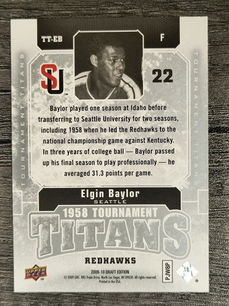 2009-10 Upper Deck Draft Edition Tournament Titans #TTEB Elgin Baylor