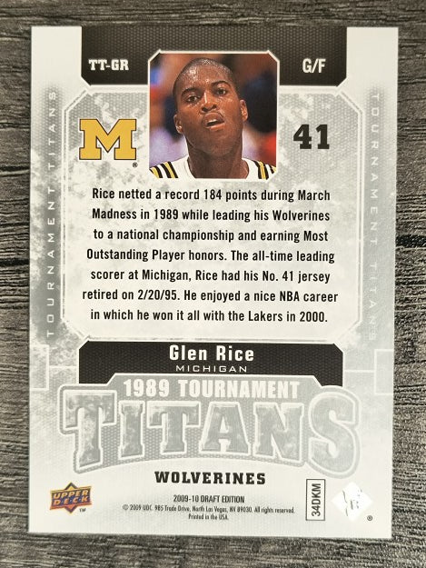 2009-10 Upper Deck Draft Edition Tournament Titans #TTGR Glen Rice