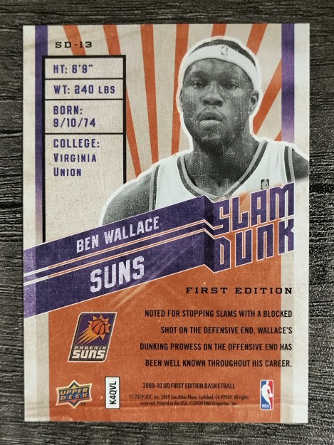 2009-10 Upper Deck First Edition Slam Dunk #SD13 Ben Wallace