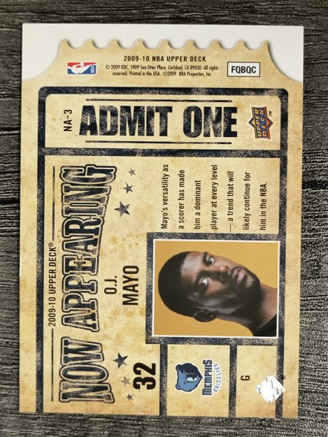 2009-10 Upper Deck Now Appearing #NA3 O.J. Mayo