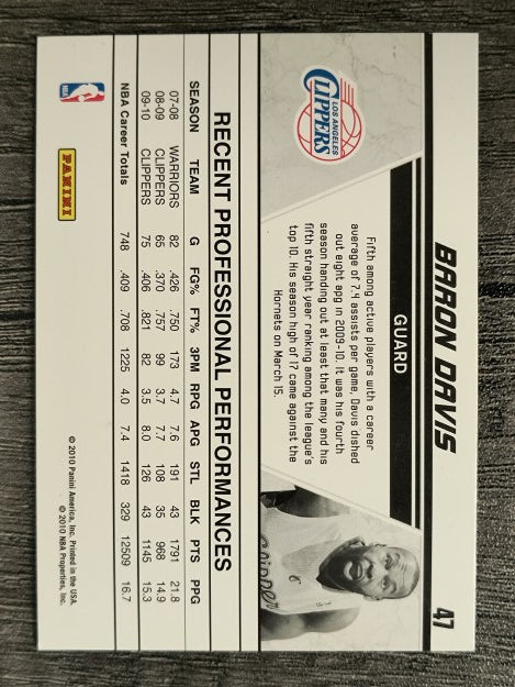 2010-11 Donruss Production Line Rack Packs #47 Baron Davis