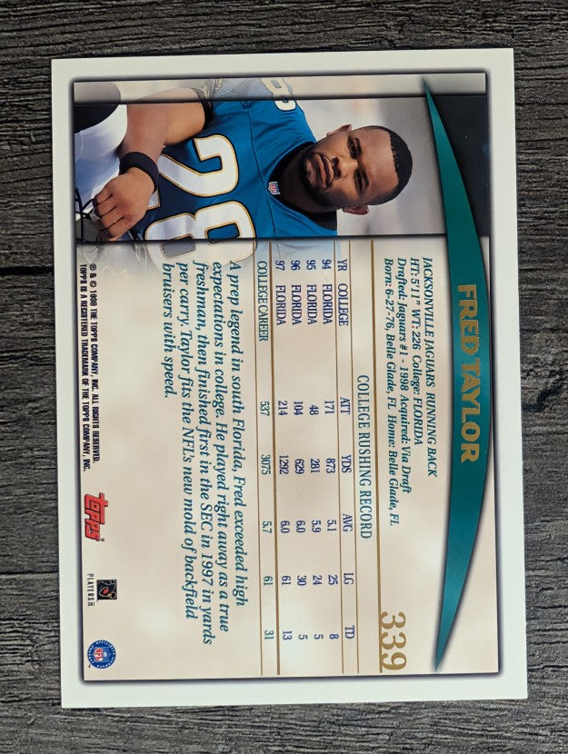 1998 Topps #339 Fred Taylor RC