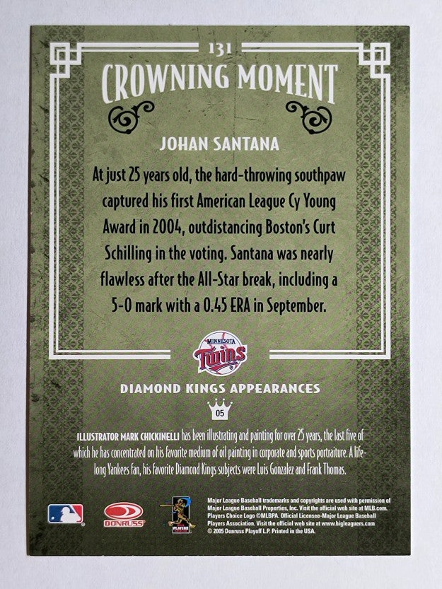 2005 Diamond Kings B/W #131 Johan Santana