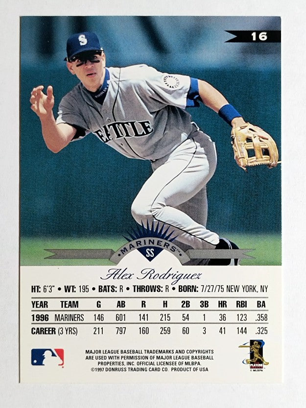 1997 Leaf #16 Alex Rodriguez
