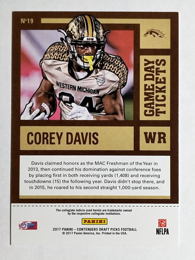 2017 Panini Contenders Draft Picks Game Day Tickets #19 Corey Davis