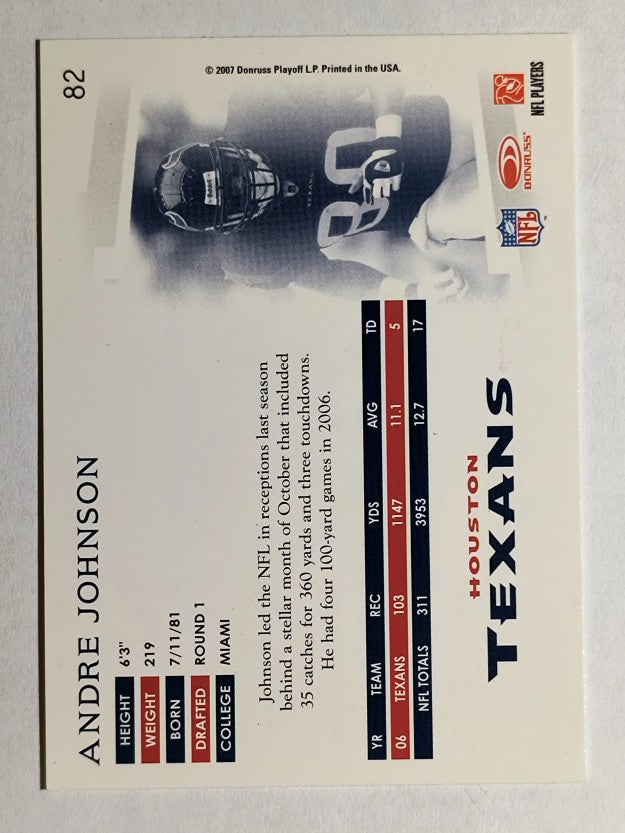 2007 Donruss Threads #82 Andre Johnson
