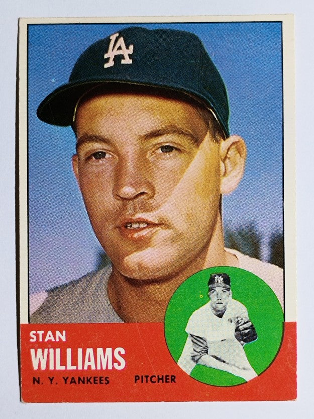 1963 Topps #42 Stan Williams/Listed as a Yankee, but wearing an LA cap (EX)